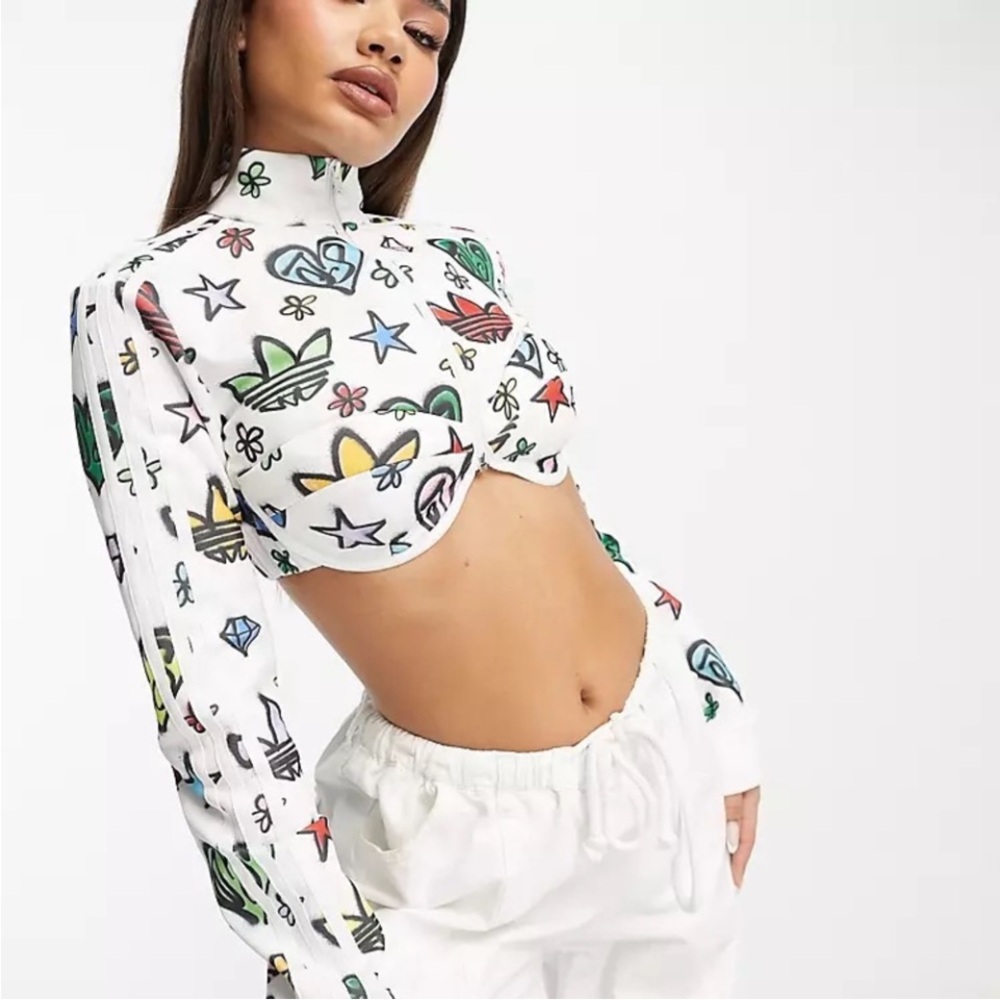 adidas White Graphic Utility Jacket